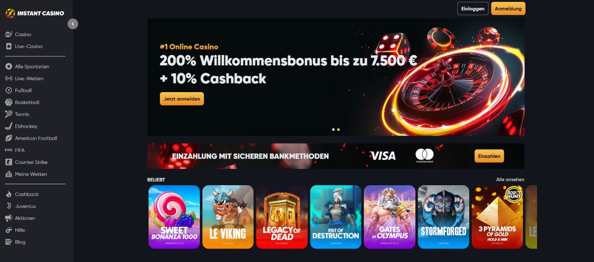 Instant Casino – Neues Highroller-Casino mit Mega-Bonus