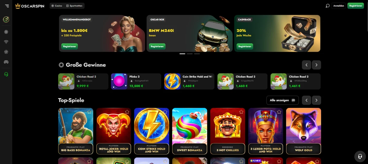 OscarSpin – Neues Casino mit großem Bonus und klarer Struktur